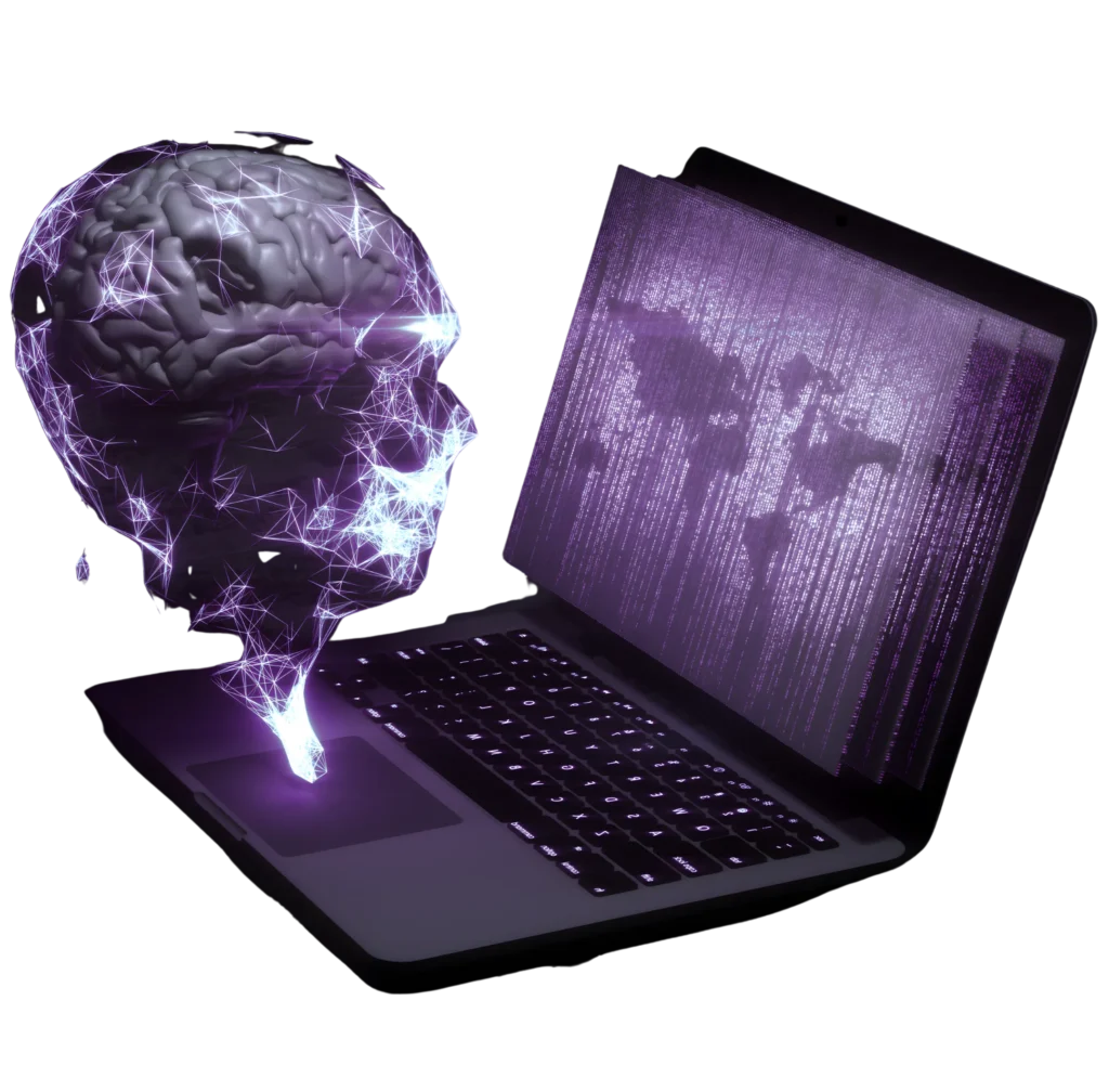 AI powered digital solutions displayed on modern laptop